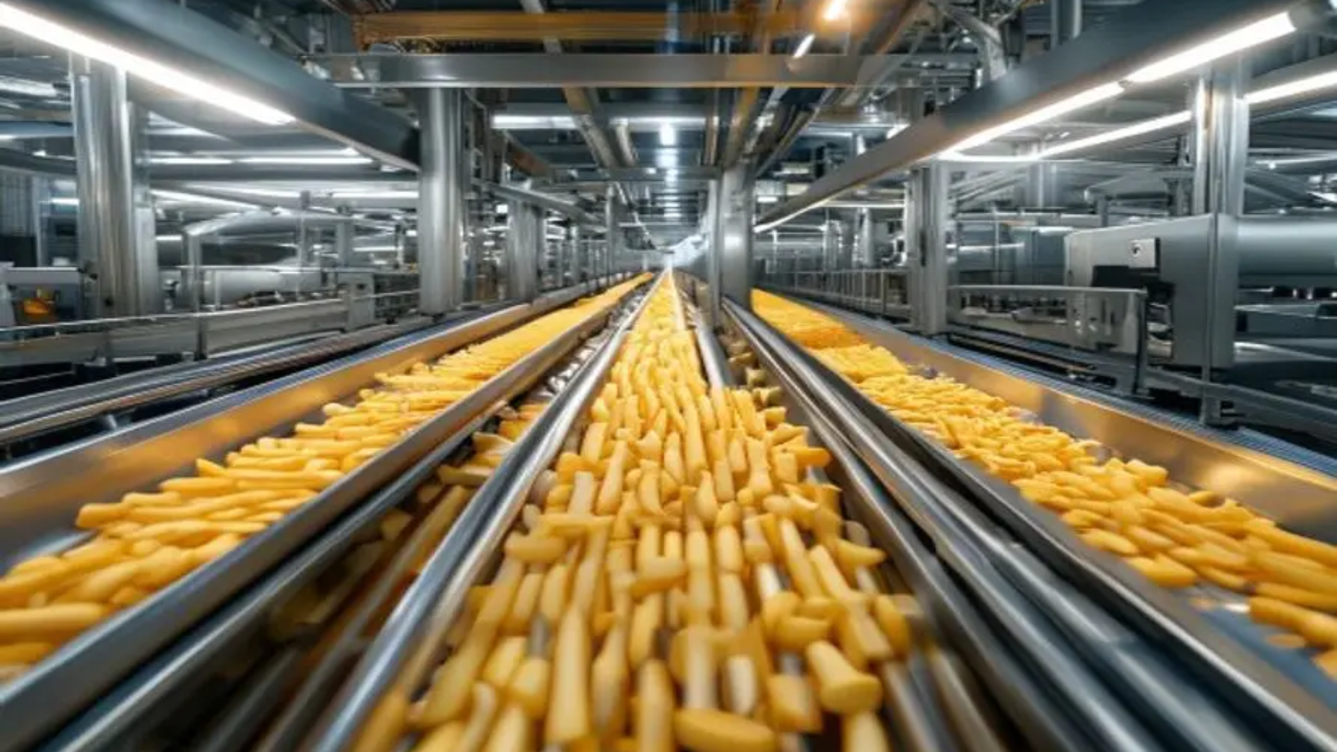 {"prompt":"A professional high-angle shot of a modern industrial french fry production line, stainless steel conveyor belts moving golden potato strips, automated blanching and frying machinery, bright factory floor lighting, sterile environment, realistic manufacturing plant setting, 8k resolution, photorealistic.","originalPrompt":"A professional high-angle shot of a modern industrial french fry production line, stainless steel conveyor belts moving golden potato strips, automated blanching and frying machinery, bright factory floor lighting, sterile environment, realistic manufacturing plant setting, 8k resolution, photorealistic.","width":512,"height":512,"seed":42,"model":"sana","enhance":false,"nologo":true,"negative_prompt":"undefined","nofeed":false,"safe":false,"quality":"medium","image":[],"transparent":false,"has_nsfw_concept":false,"concept":[],"trackingData":{"actualModel":"sana","usage":{"completionImageTokens":1,"totalTokenCount":1}}}
